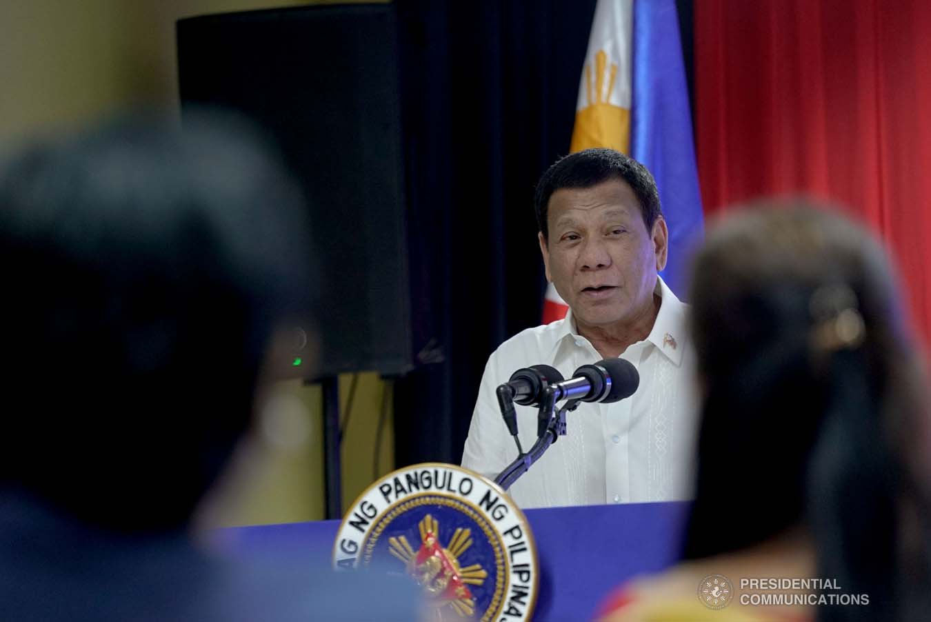 President Rodrigo Roa Duterte delivers his speech during his visit to the Taguig City Center for the Elderly on November 21, 2019. KING RODRIGUEZ/PRESIDENTIAL PHOTO