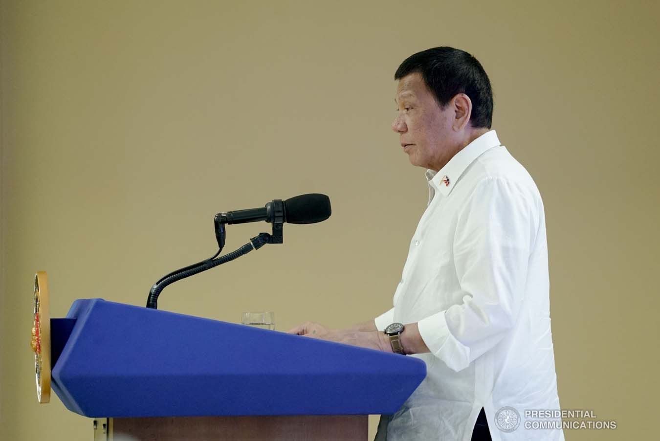 President Rodrigo Roa Duterte delivers his speech during his visit to the Taguig City Center for the Elderly on November 21, 2019. KING RODRIGUEZ/PRESIDENTIAL PHOTO