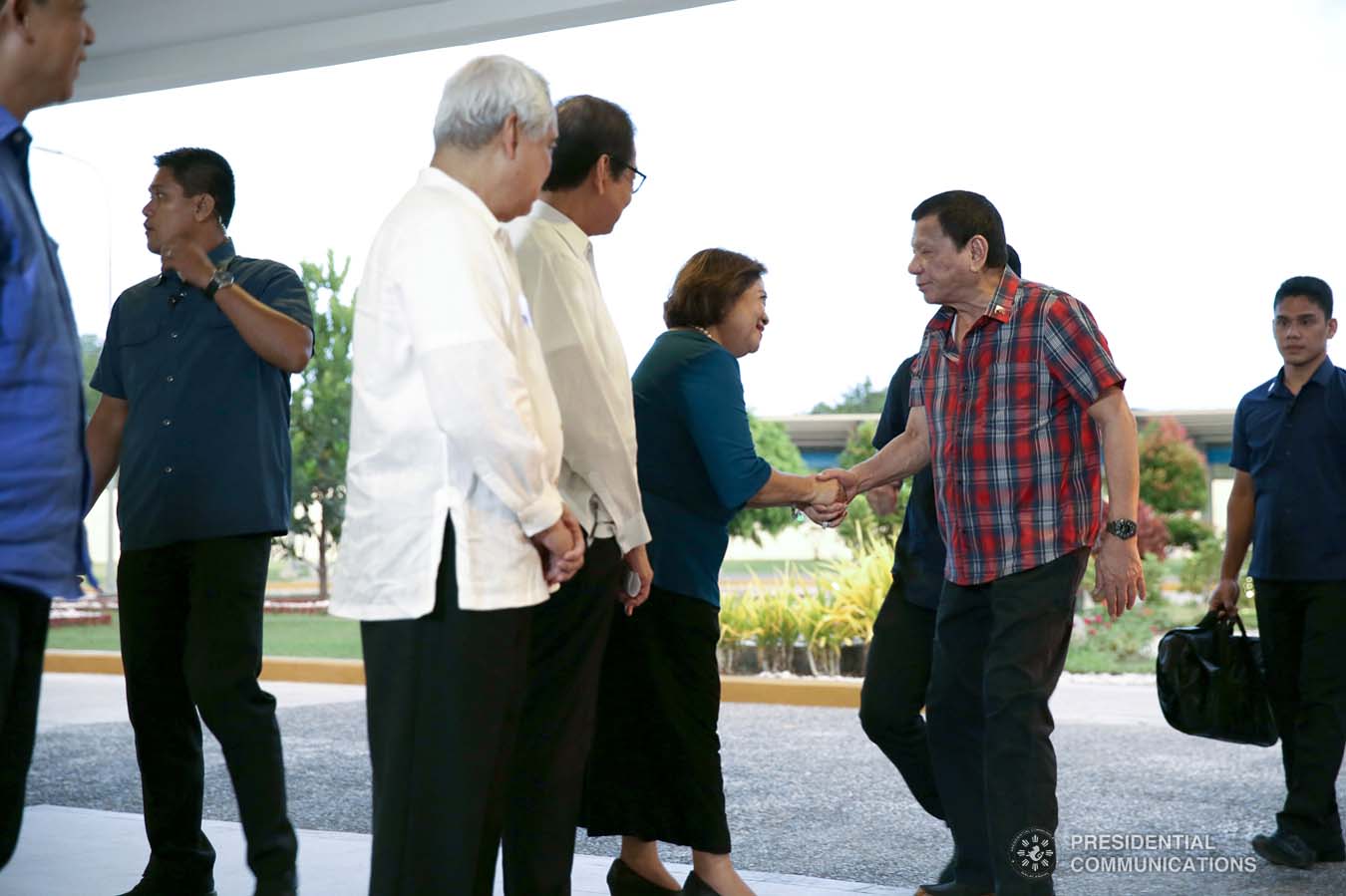 President Rodrigo Roa Duterte receives a warm welcome upon his arrival at the Sarangani Energy Corporation (SEC) Plant Site in Maasim, Sarangani Province for the inauguration of SEC's 105-Megawatt Coal-Fired Power Plant Phase 2 and the launch of the 14.5-Megawatt Hydropower Project of Siguil Hydro Power Corporation on November 22, 2019. SIMEON CELI JR./PRESIDENTIAL PHOTO