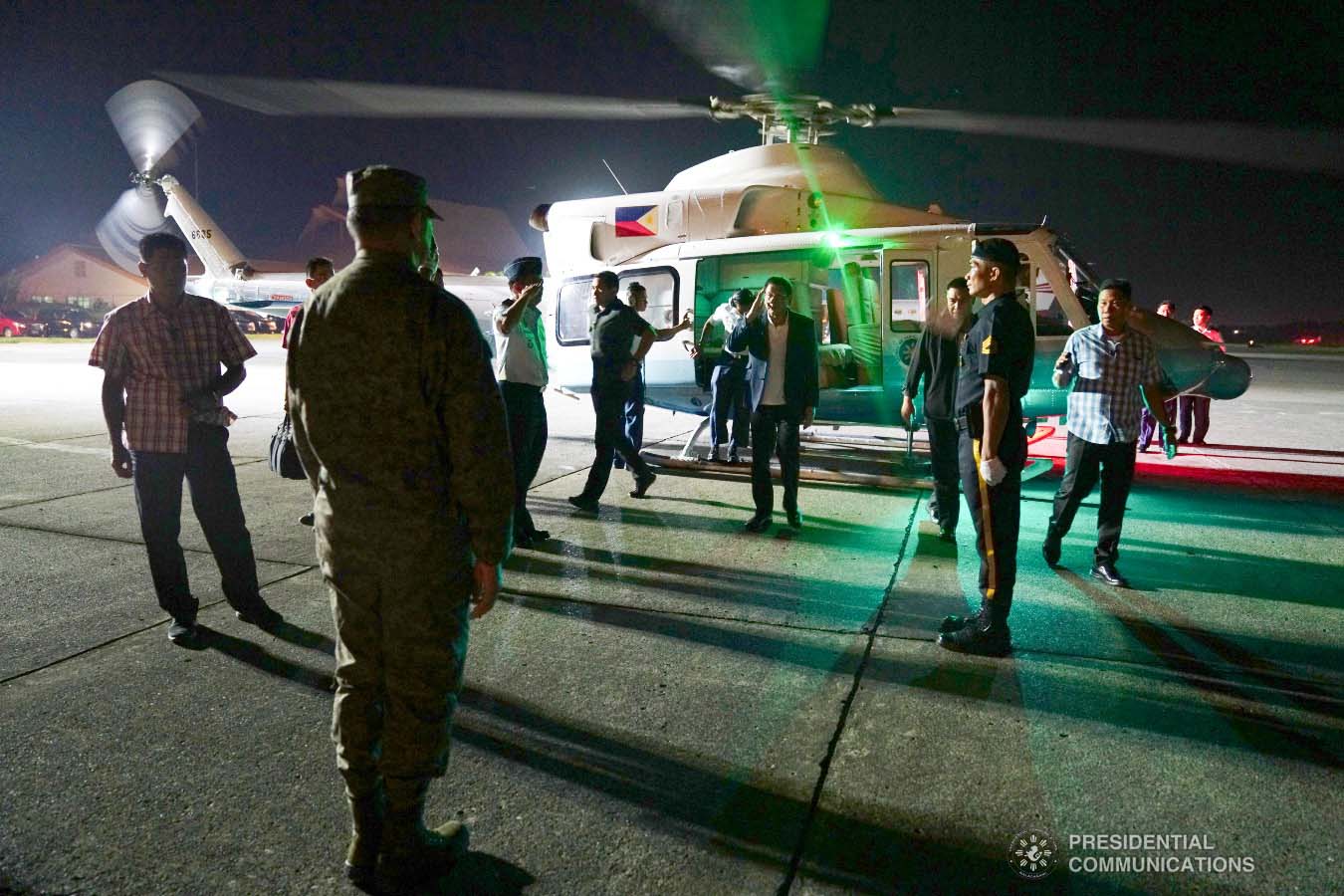 President Rodrigo Roa Duterte prepares to depart for Busan, Republic of Korea at the Tactical Operations Wing Eastern Mindanao in Davao City on November 24, 2019. JOEY DALUMPINES/PRESIDENTIAL PHOTO