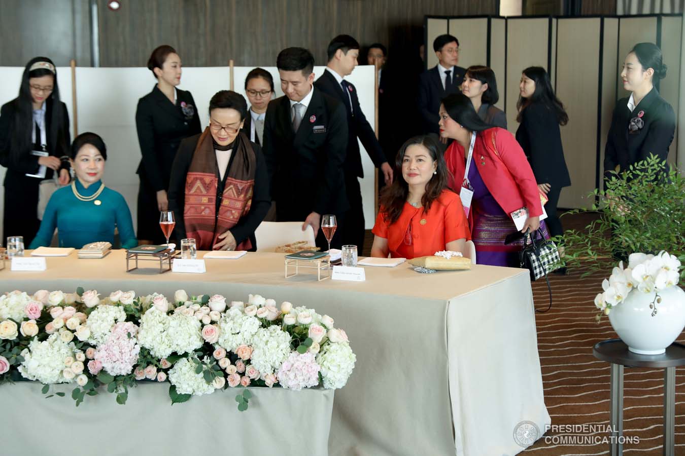 President Rodrigo Roa Duterte's partner Cielito Avanceña joins the spouses of the leaders from the Association of Southeast Asian Nations (ASEAN) member countries and Republic of Korea (ROK) President Moon Jae-in during the luncheon meeting at the Busan Exhibition and Convention Center on November 26, 2019. ROBINSON NIÑAL JR./PRESIDENTIAL PHOTO