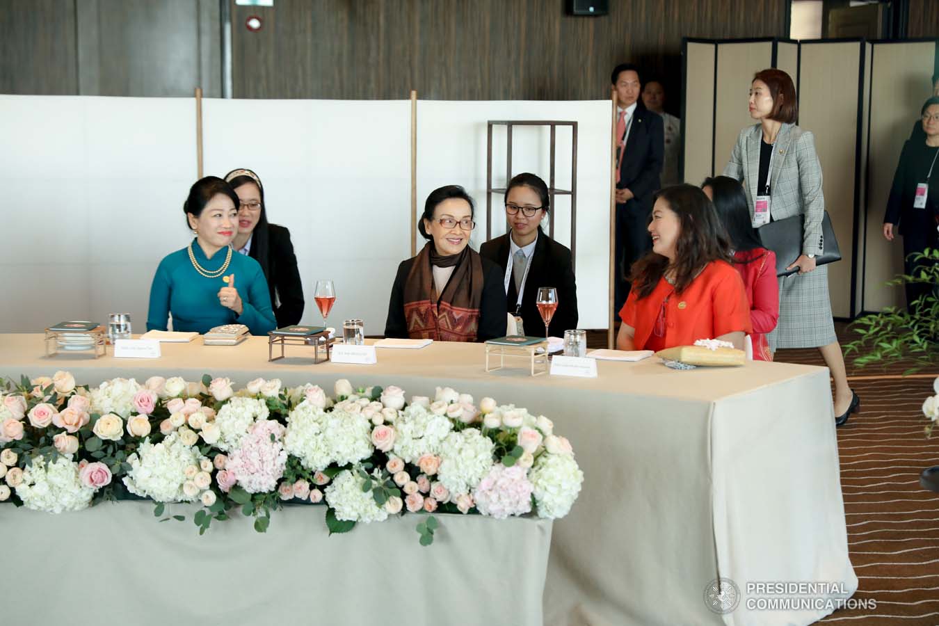 President Rodrigo Roa Duterte's partner Cielito Avanceña joins the spouses of the leaders from the Association of Southeast Asian Nations (ASEAN) member countries and Republic of Korea (ROK) President Moon Jae-in during the luncheon meeting at the Busan Exhibition and Convention Center on November 26, 2019. ROBINSON NIÑAL JR./PRESIDENTIAL PHOTO
