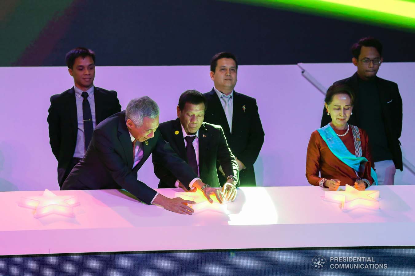 President Rodrigo Roa Duterte joins other leaders from the Association of Southeast Asian Nations (ASEAN) and Republic of Korea (ROK) President Moon Jae-in during the ASEAN-ROK Start-up Summit at the Busan Exhibition and Convention Center on November 26, 2019. KARL NORMAN ALONZO/PRESIDENTIAL PHOTO