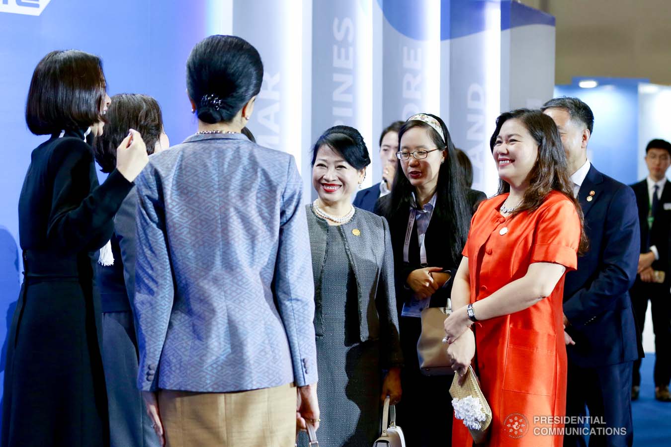 President Rodrigo Roa Duterte's partner Cielito Avanceña joins the spouses of the leaders from the Association of Southeast Asian Nations (ASEAN) member countries and Republic of Korea (ROK) President Moon Jae-in during the ASEAN-ROK K-Beauty Festival at the Busan Exhibition and Convention Center on November 26, 2019. RICHARD MADELO/PRESIDENTIAL PHOTO