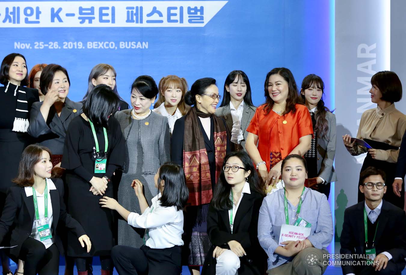 President Rodrigo Roa Duterte's partner Cielito Avanceña joins the spouses of the leaders from the Association of Southeast Asian Nations (ASEAN) member countries and Republic of Korea (ROK) President Moon Jae-in during the ASEAN-ROK K-Beauty Festival at the Busan Exhibition and Convention Center on November 26, 2019. RICHARD MADELO/PRESIDENTIAL PHOTO