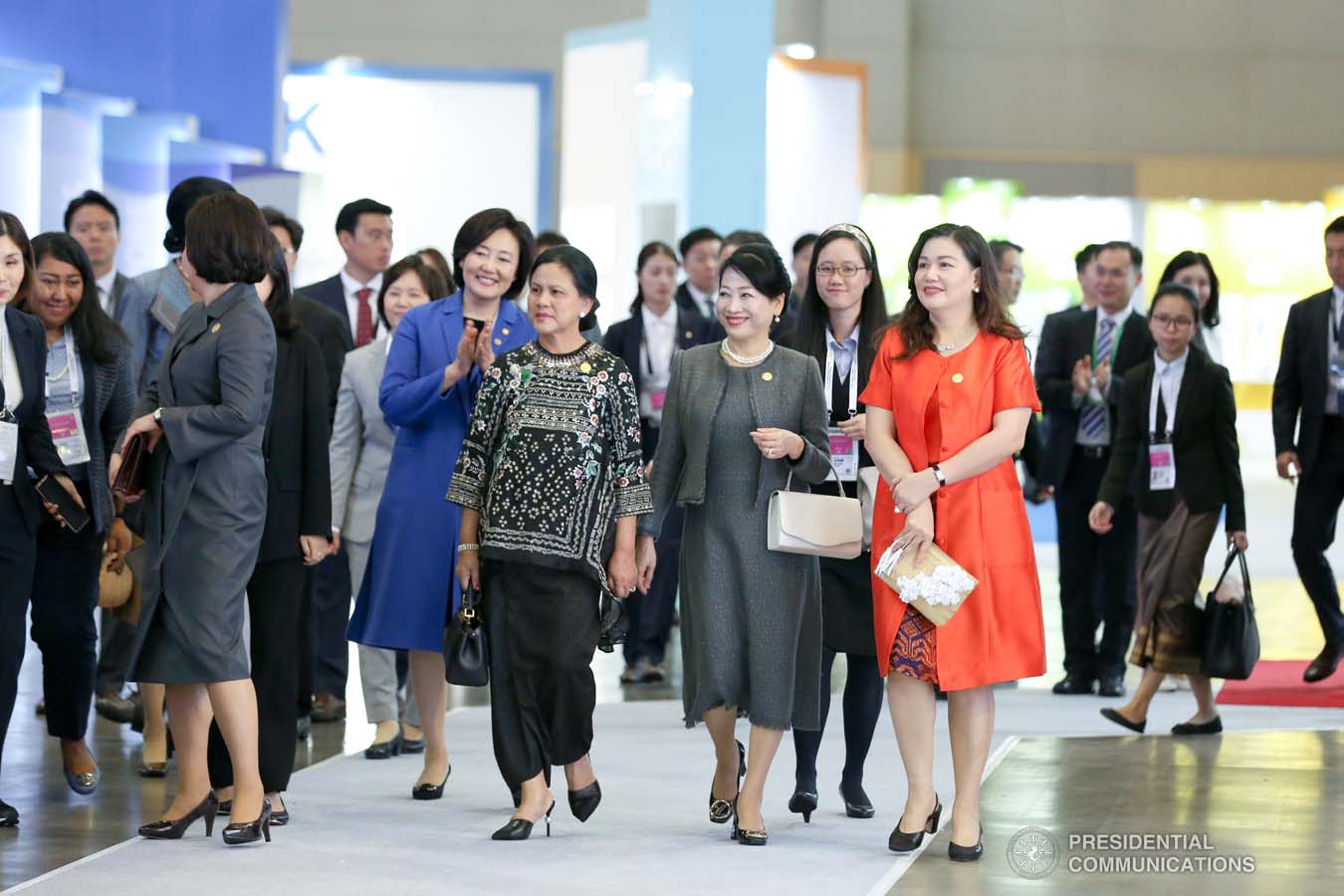 President Rodrigo Roa Duterte's partner Cielito Avanceña joins the spouses of the leaders from the Association of Southeast Asian Nations (ASEAN) member countries and Republic of Korea (ROK) President Moon Jae-in during the ASEAN-ROK K-Beauty Festival at the Busan Exhibition and Convention Center on November 26, 2019. RICHARD MADELO/PRESIDENTIAL PHOTO