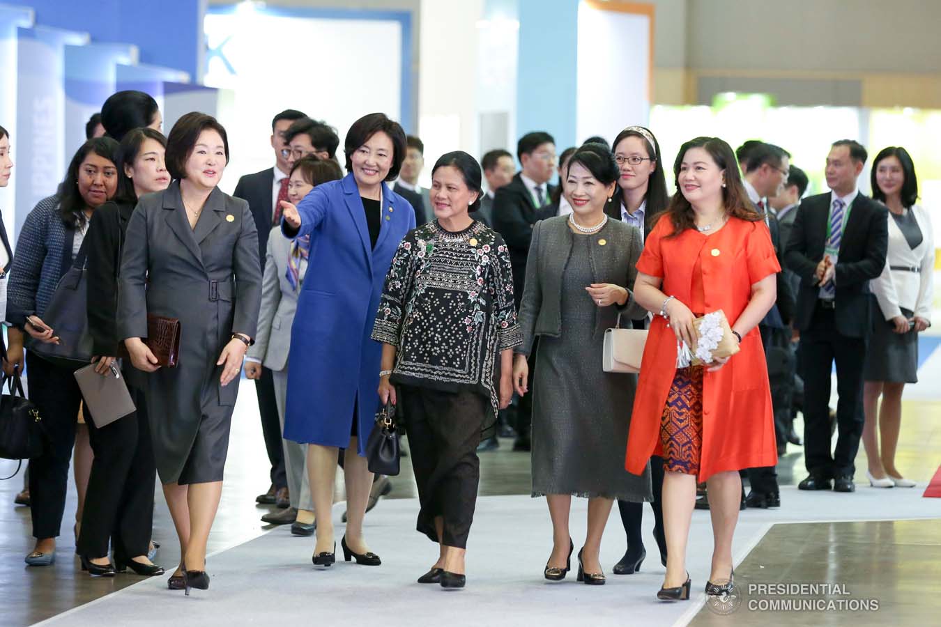President Rodrigo Roa Duterte's partner Cielito Avanceña joins the spouses of the leaders from the Association of Southeast Asian Nations (ASEAN) member countries and Republic of Korea (ROK) President Moon Jae-in during the ASEAN-ROK K-Beauty Festival at the Busan Exhibition and Convention Center on November 26, 2019. RICHARD MADELO/PRESIDENTIAL PHOTO
