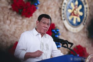 President Rodrigo Roa Duterte delivers his speech after leading the awarding ceremony for the 2018 Presidential Award for Child-Friendly Municipalities and Cities (PACFMC) at the Malacañan Palace on November 28, 2019. ALBERT ALCAIN/PRESIDENTIAL PHOTO