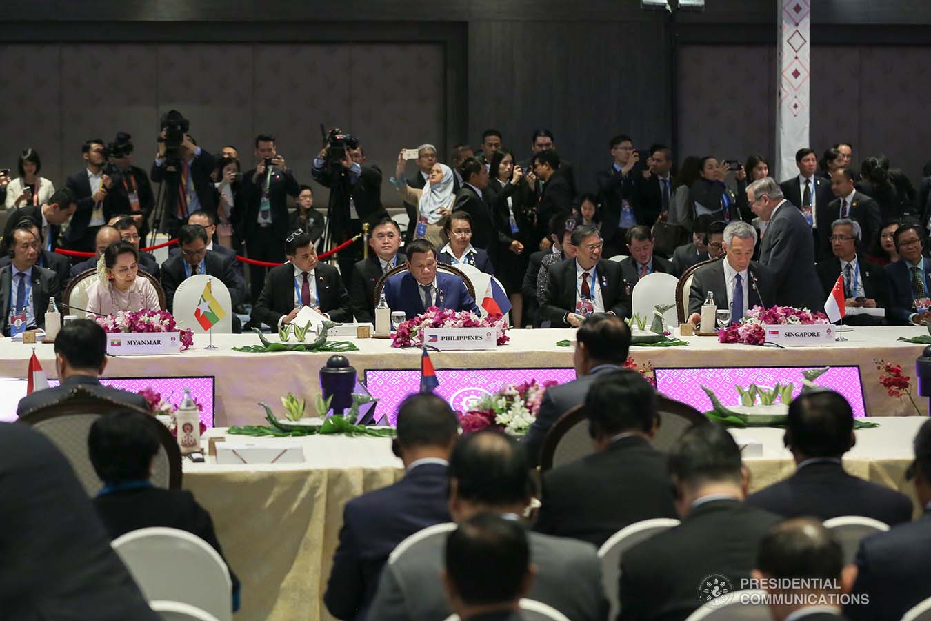 President Rodrigo Roa Duterte joins other leaders from the Association of Southeast Asian Nations (ASEAN) member countries during the 35th ASEAN Summit Plenary at Impact Exhibition and Convention Center in Nonthaburi, Thailand on November 2, 2019. SIMEON CELI JR./PRESIDENTIAL PHOTO