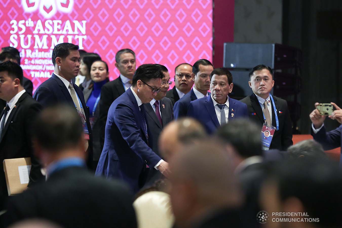 President Rodrigo Roa Duterte arrives at Impact Exhibition and Convention Center in Nonthaburi, Thailand for his attendance to the 35th Association of Southeast Asian Nations (ASEAN) Summit Plenary on November 2, 2019. SIMEON CELI JR./PRESIDENTIAL PHOTO