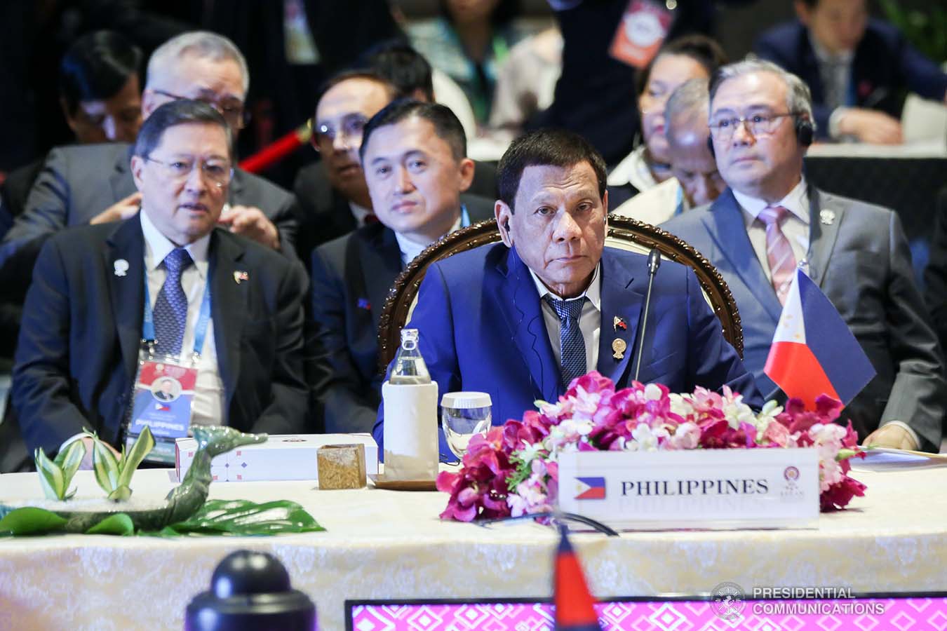 President Rodrigo Roa Duterte joins other leaders from the Association of Southeast Asian Nations (ASEAN) member countries during the 35th ASEAN Summit Plenary at Impact Exhibition and Convention Center in Nonthaburi, Thailand on November 2, 2019. SIMEON CELI JR./PRESIDENTIAL PHOTO