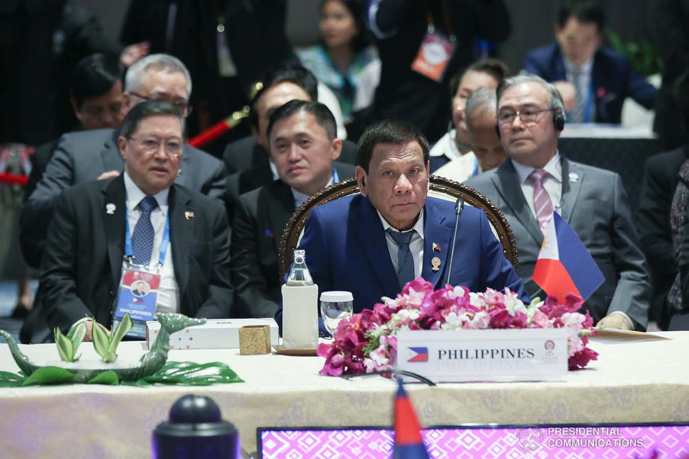 President Rodrigo Roa Duterte joins other leaders from the Association of Southeast Asian Nations (ASEAN) member countries during the 35th ASEAN Summit Plenary at the Bangkok to Impact Exhibition and Convention Center in Nonthaburi, Thailand on November 2, 2019. SIMEON CELI JR./PRESIDENTIAL PHOTO