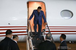 President Rodrigo Roa Duterte disembarks from a plane upon his arrival at the Royal Thai Air Force Base in Bangkok, Thailand on November 1, 2019. TOTO LOZANO/PRESIDENTIAL PHOTO