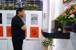 President Rodrigo Roa Duterte visits the grave of his mother Soledad at the Roman Catholic Cemetery in Davao City on October 31, 2019. JOEY DALUMPINES/PRESIDENTIAL PHOTO