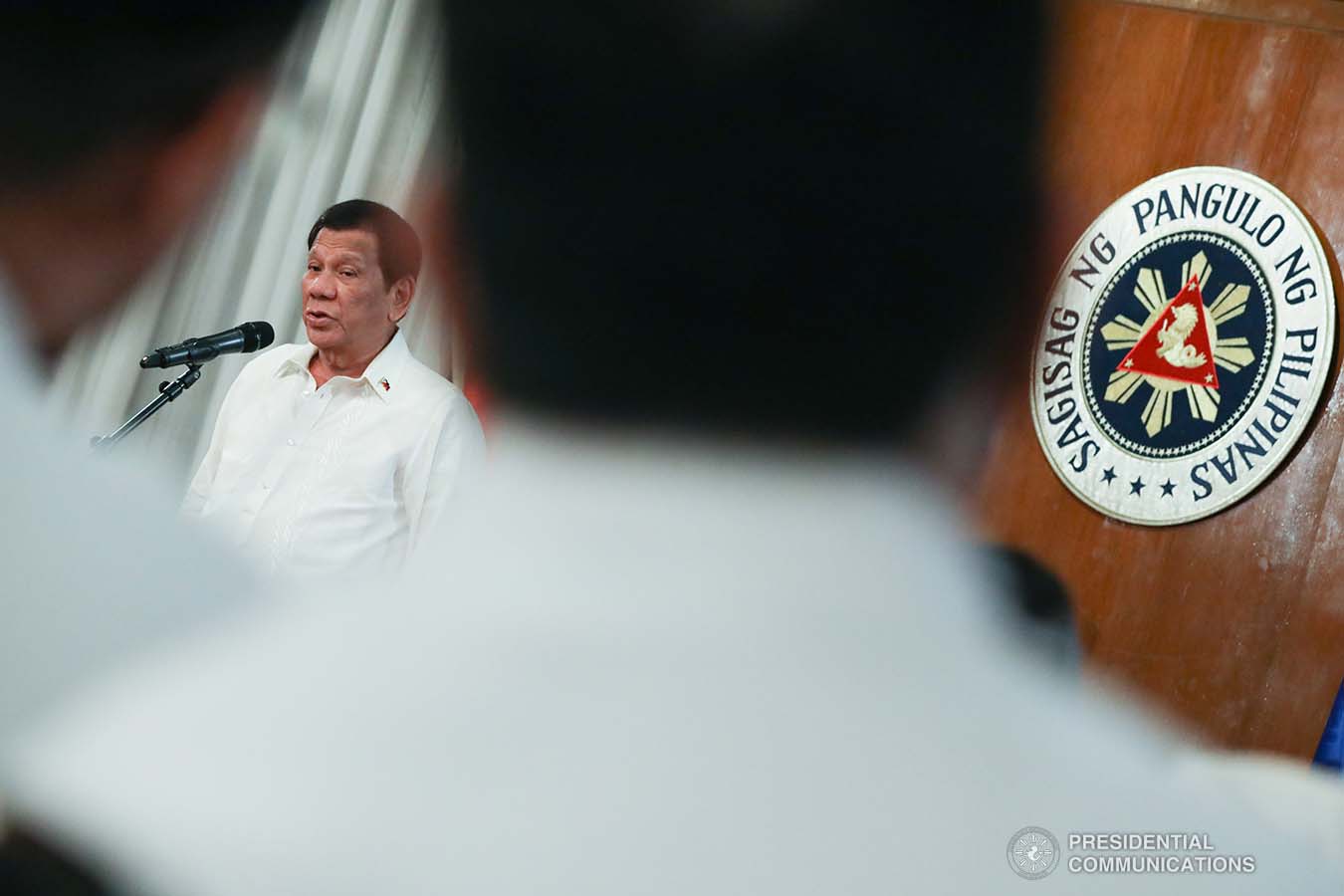 President Rodrigo Roa Duterte delivers his speech during the oath-taking ceremony of the newly-elected officers of the League of Municipalities of the Philippines at the Malacañan Palace on December 3, 2019. TOTO LOZANO/PRESIDENTIAL PHOTO
