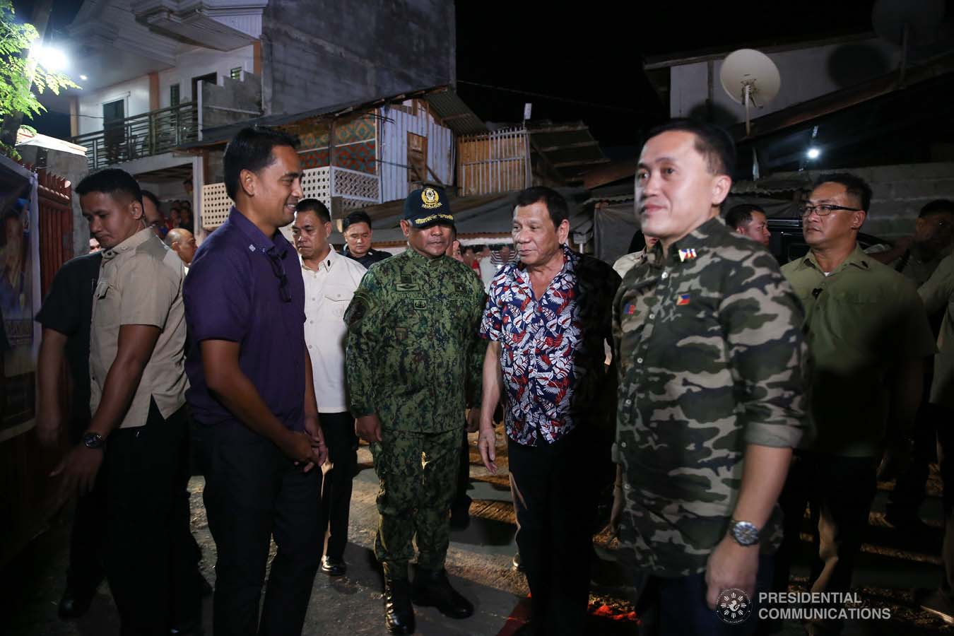 President Rodrigo Roa Duterte arrives at the residence of the late Police Senior Master Sergeant Jason Magno in Initao, Misamis Oriental as he pays his last respects to the slain police officer on December 5, 2019. ALBERT ALCAIN/PRESIDENTIAL PHOTO