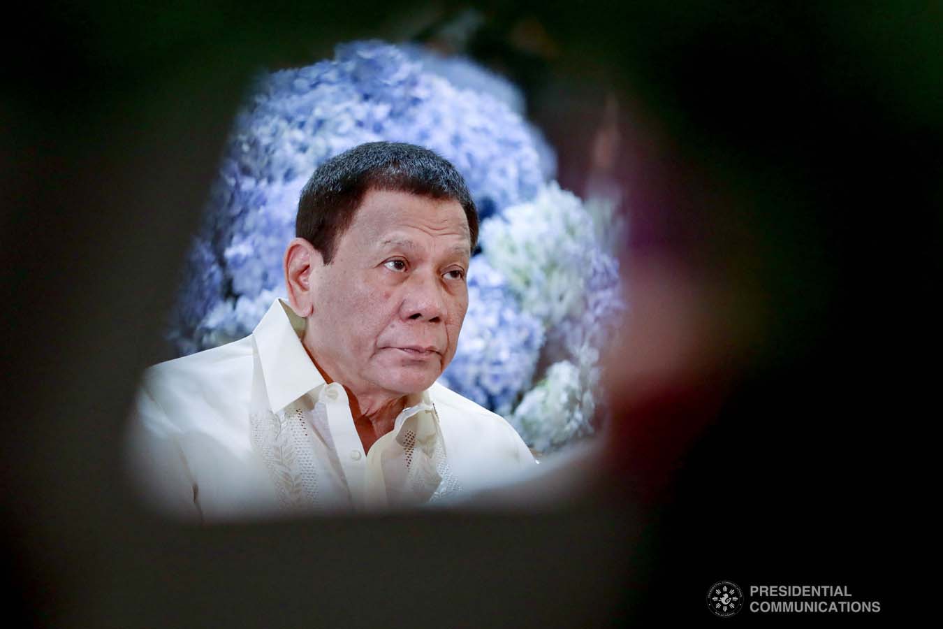 President Rodrigo Roa Duterte witnesses the wedding of Makkaria and First Lieutenant James Estoesta at the St. Ignatius Chapel in Fort Gen. Gregorio H. del Pilar, Baguio City on December 8, 2019. RICHARD MADELO/PRESIDENTIAL PHOTO