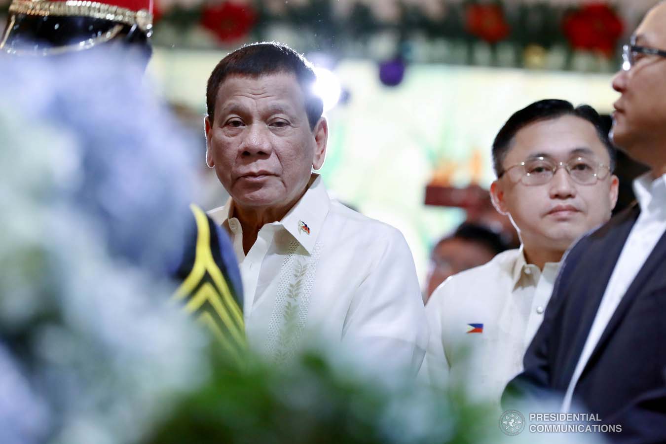President Rodrigo Roa Duterte attends the wedding of Makkaria and First Lieutenant James Estoesta at the St. Ignatius Chapel in Fort Gen. Gregorio H. del Pilar, Baguio City on December 8, 2019. RICHARD MADELO/PRESIDENTIAL PHOTO
