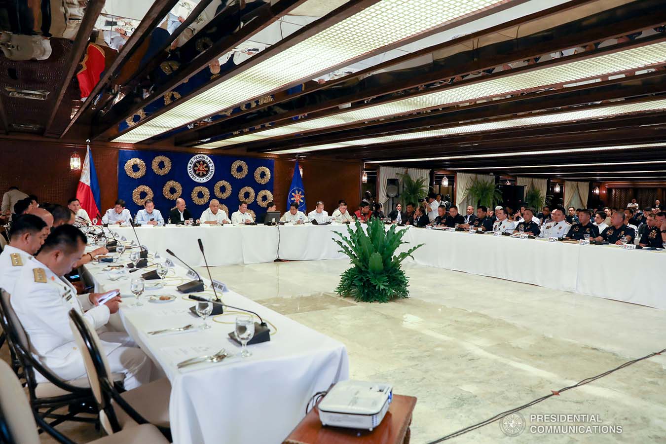 President Rodrigo Roa Duterte presides over the joint Armed Forces of the Philippines-Philippine National Police (AFP-PNP) Command Conference at the Malacañan Palace on December 9, 2019. KARL NORMAN ALONZO/PRESIDENTIAL PHOTO