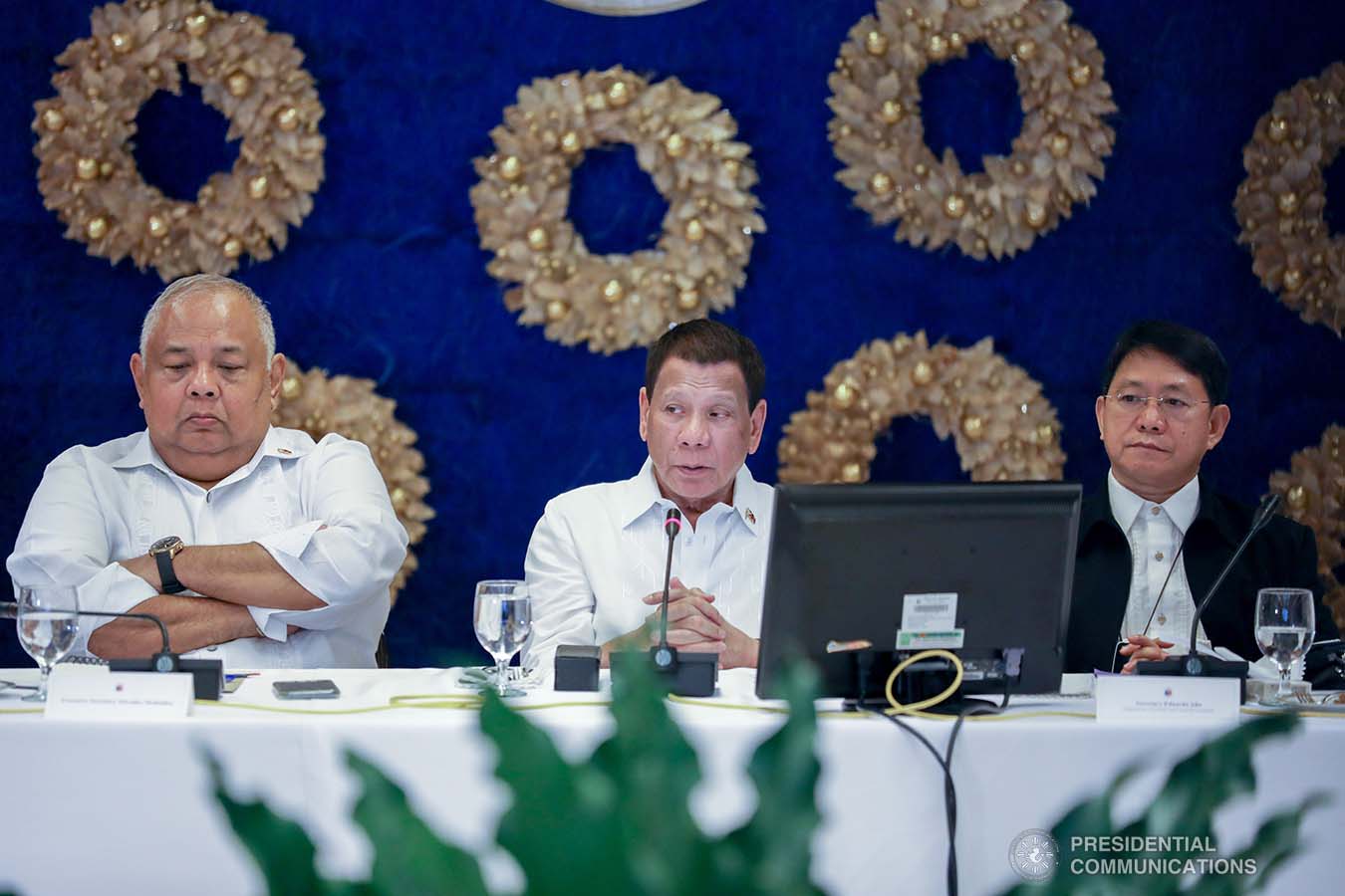 President Rodrigo Roa Duterte presides over the joint Armed Forces of the Philippines-Philippine National Police (AFP-PNP) Command Conference at the Malacañan Palace on December 9, 2019. KARL NORMAN ALONZO/PRESIDENTIAL PHOTO