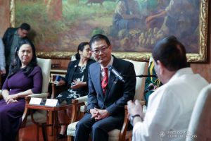President Rodrigo Roa Duterte discusses matters with outgoing Ambassador of the Socialist Republic of Vietnam to the Philippines Ly Quoc Tuan, who paid a farewell call to the President at the Malacañan Palace on December 11, 2019. ROBINSON NIÑAL JR./PRESIDENTIAL PHOTO