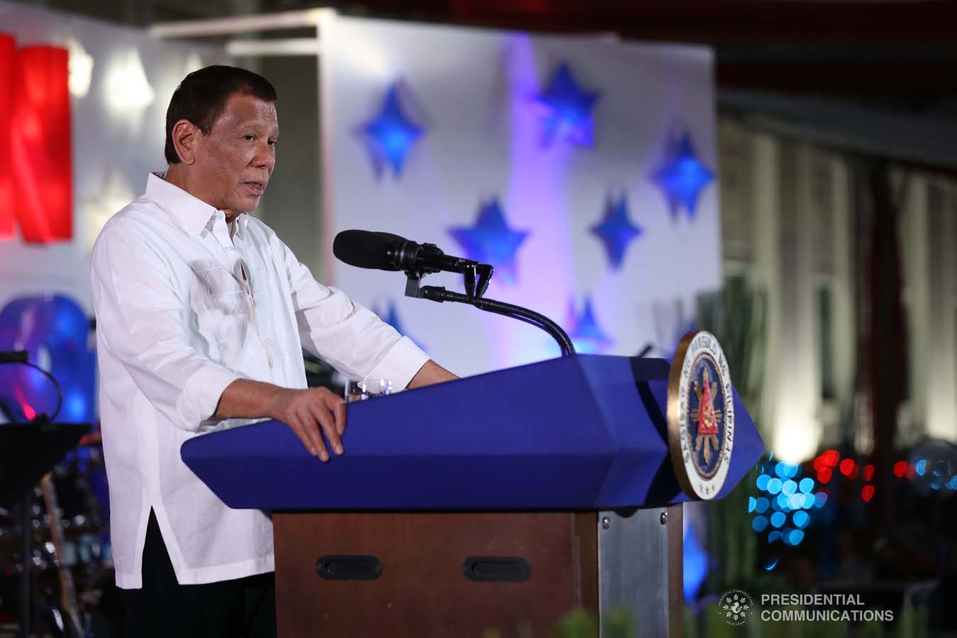 President Rodrigo Roa Duterte delivers a speech during the Office of the President Christmas Party at the Malacañan Palace on December 18, 2019. SIMEON CELI JR./PRESIDENTIAL PHOTO