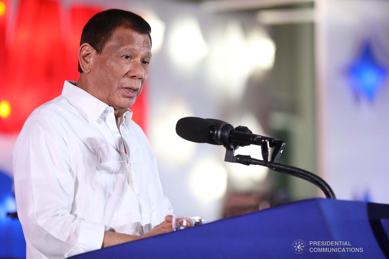 President Rodrigo Roa Duterte delivers a speech during the Office of the President Christmas Party at the Malacañan Palace on December 18, 2019. SIMEON CELI JR./PRESIDENTIAL PHOTO