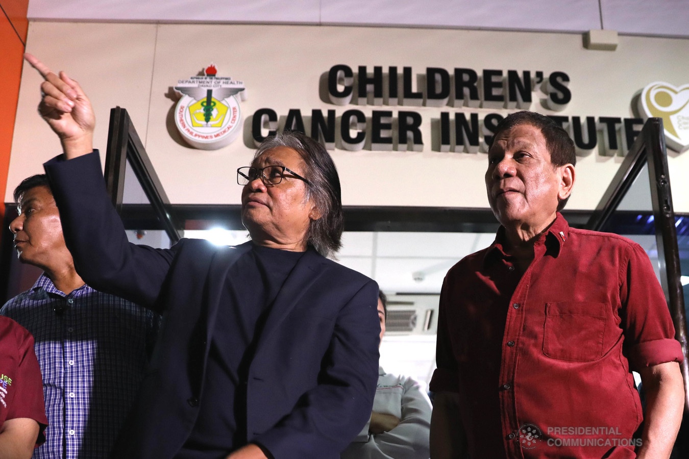 President Rodrigo Roa Duterte is given a tour around Southern Philippines Medical Center Children's Cancer Institute (SPMC-CCI) in Davao City by SPMC Chief Leopoldo Vega on December 28, 2019. KARL NORMAN ALONZO/PRESIDENTIAL PHOTO