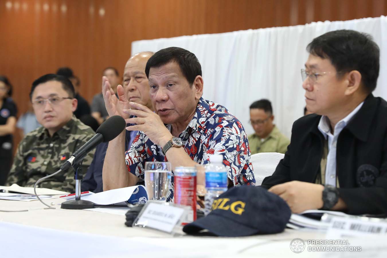 President Rodrigo Roa Duterte holds a situation briefing on the effects of Typhoon Tisoy at the Legazpi City Convention Center on December 5, 2019. ROBINSON NIÑAL JR./PRESIDENTIAL PHOTO