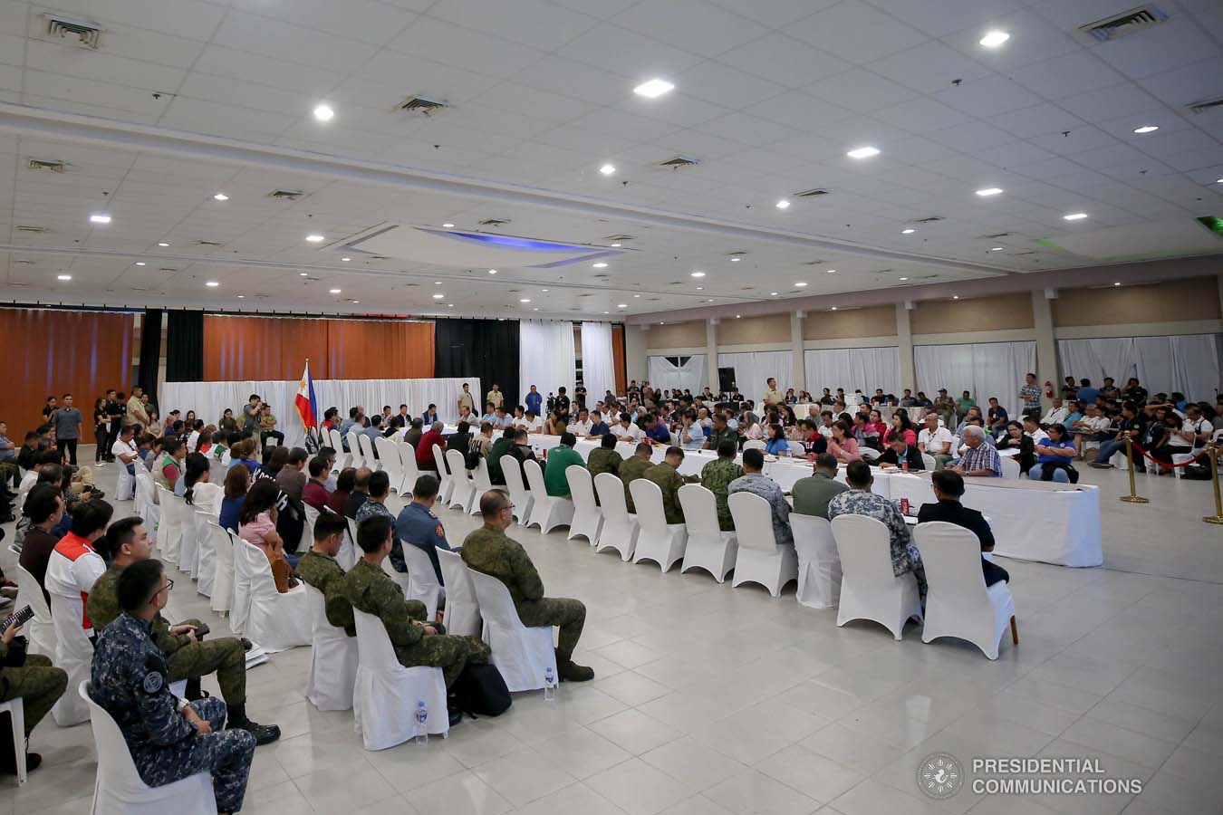 President Rodrigo Roa Duterte holds a situation briefing on the effects of Typhoon Tisoy at the Legazpi City Convention Center on December 5, 2019. KARL NORMAN ALONZO/PRESIDENTIAL PHOTO