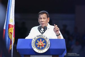 President Rodrigo Roa Duterte delivers a speech during the closing ceremony of the National Reserve Officers' Training Corps (ROTC) Summit and the 1st Presidential Silent Drill Competition at the Quirino Grandstand in Manila on December 20, 2019. REY BANIQUET/PRESIDENTIAL PHOTO