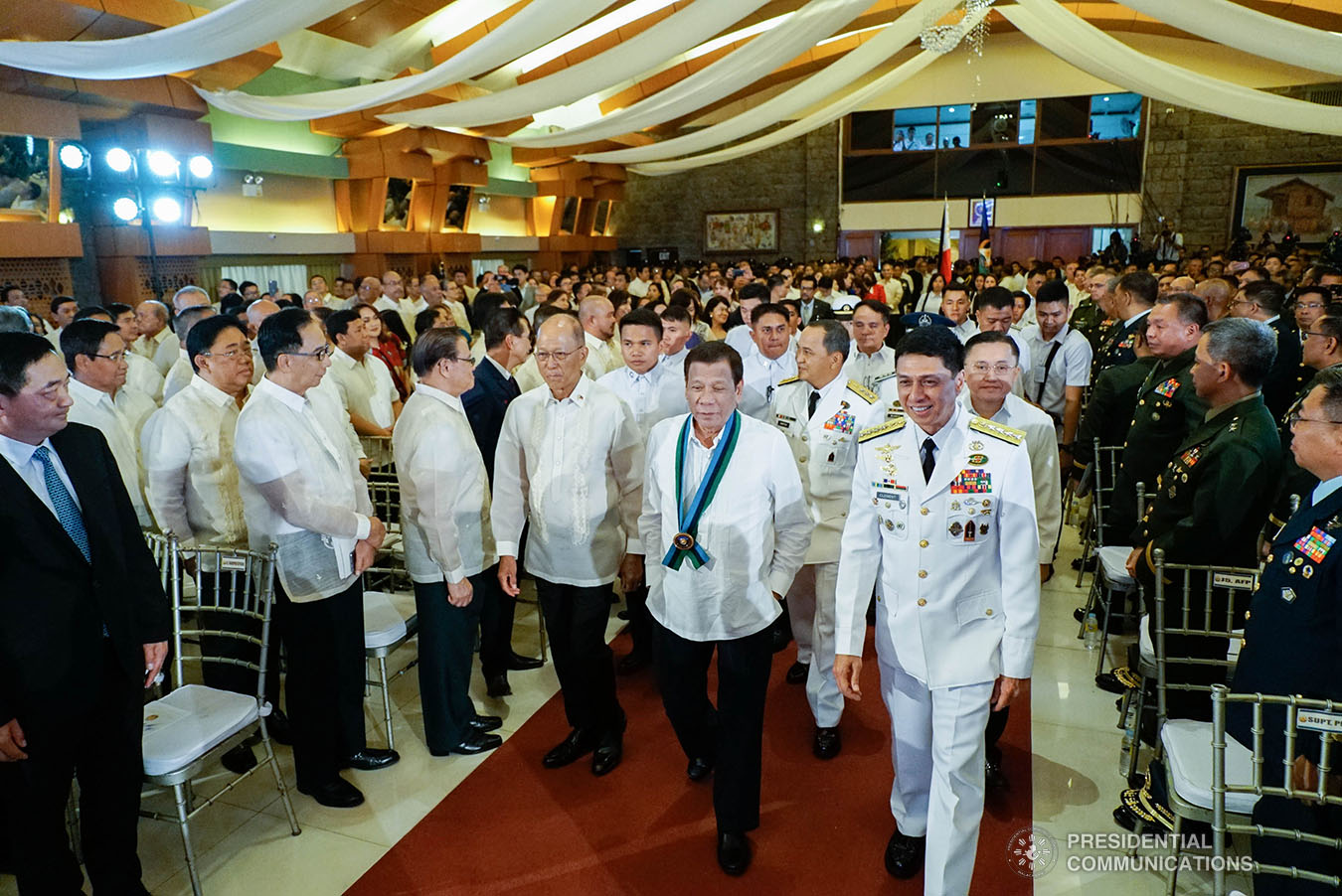 President Rodrigo Roa Duterte arrives at Camp General Emilio Aguinaldo in Quezon City for the Armed Forces of the Philippines (AFP) Change of Command ceremony on January 4, 2020. REY BANIQUET/PRESIDENTIAL PHOTO