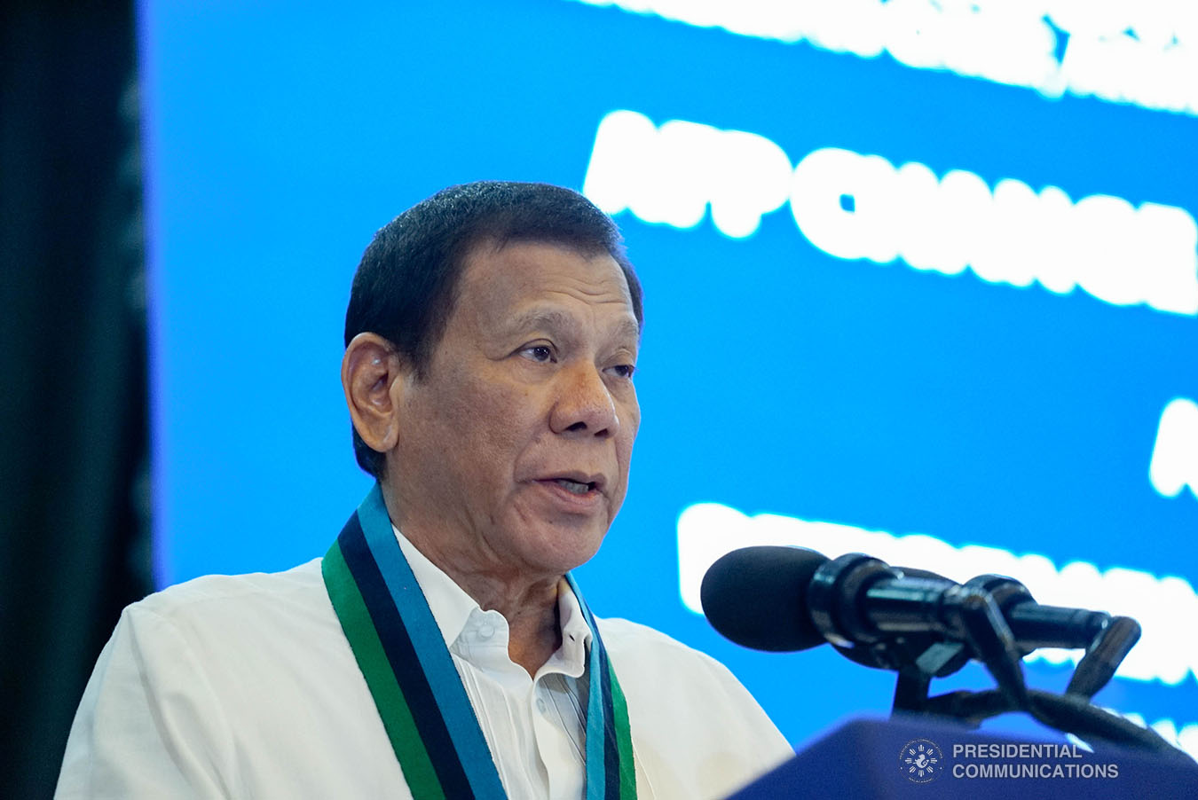 President Rodrigo Roa Duterte delivers a speech during the Armed Forces of the Philippines (AFP) Change of Command ceremony at Camp General Emilio Aguinaldo in Quezon City on January 4, 2020. KING RODRIGUEZ/PRESIDENTIAL PHOTO