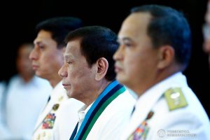 President Rodrigo Roa witnesses the program proper during the Armed Forces of the Philippines (AFP) Change of Command ceremony at Camp General Emilio Aguinaldo in Quezon City on January 4, 2020. REY BANIQUET/PRESIDENTIAL PHOTO
