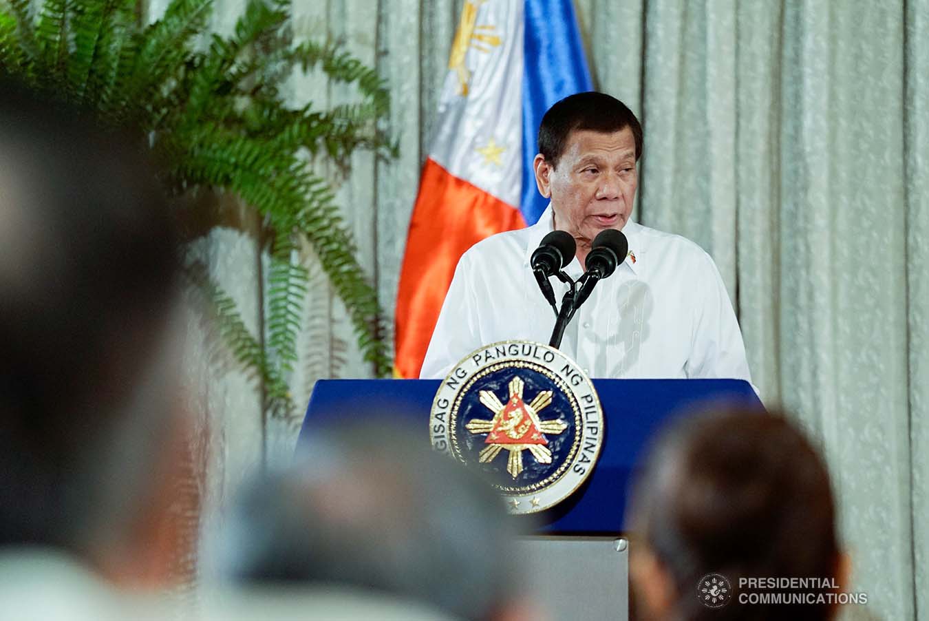 President Rodrigo Roa Duterte delivers a speech during the oath-taking ceremony of newly-appointed government officials at the Malacañan Palace on January 8, 2020. KING RODRIGUEZ/PRESIDENTIAL PHOTO