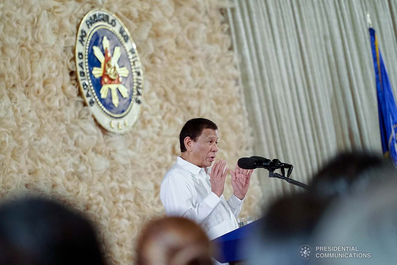 President Rodrigo Roa Duterte delivers a speech during the oath-taking ceremony of newly-appointed government officials at the Malacañan Palace on January 8, 2020. KING RODRIGUEZ/PRESIDENTIAL PHOTO