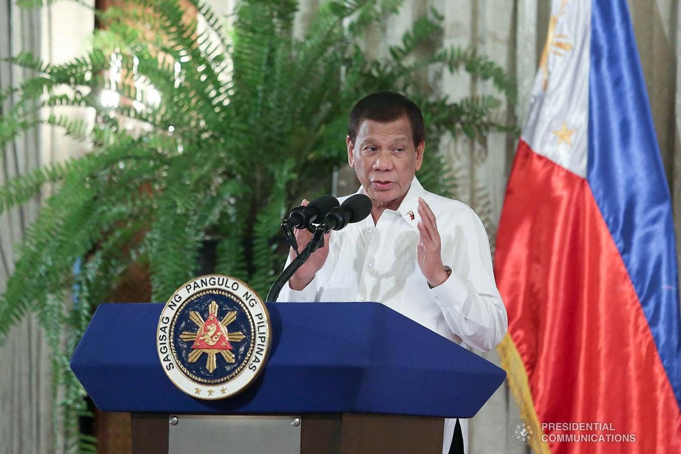 President Rodrigo Roa Duterte delivers a speech during the oath-taking ceremony of newly-appointed government officials at the Malacañan Palace on January 8, 2020. VALERIE ESCALERA/PRESIDENTIAL PHOTO