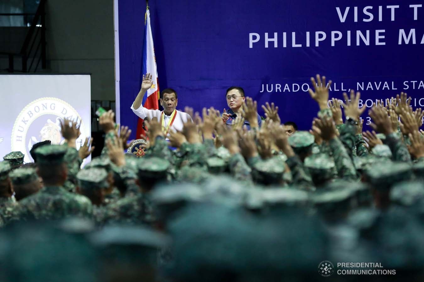 President Rodrigo Roa Duterte delivers a speech during his visit to the Philippine Marine Corps headquarters at Fort Bonifacio in Taguig City on January 13, 2020. TOTO LOZANO/PRESIDENTIAL PHOTO