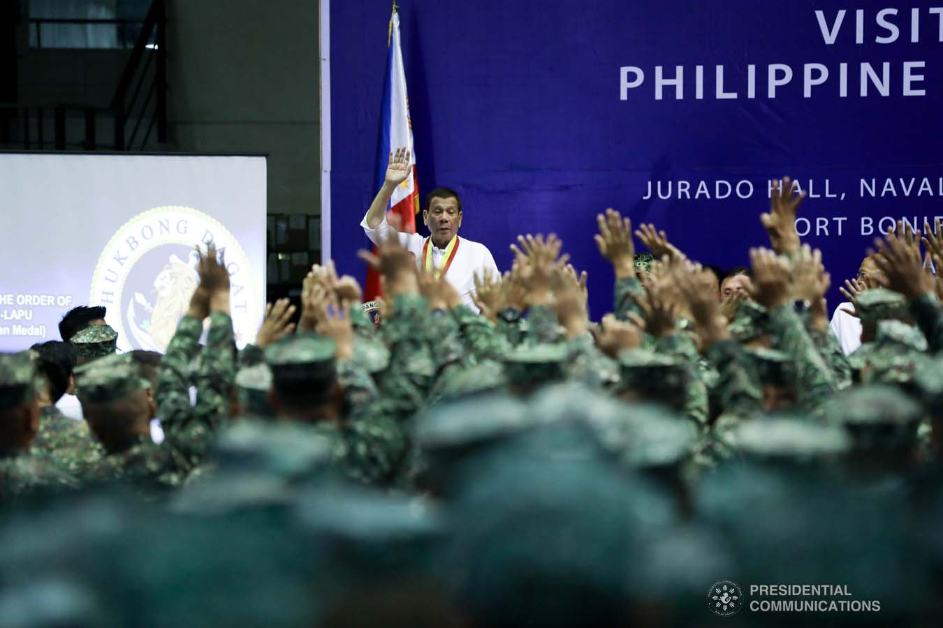 President Rodrigo Roa Duterte delivers a speech during his visit to the Philippine Marine Corps headquarters at Fort Bonifacio in Taguig City on January 13, 2020. TOTO LOZANO/PRESIDENTIAL PHOTO