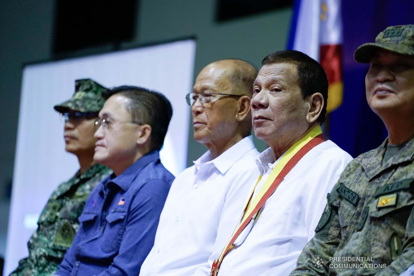 President Rodrigo Roa Duterte witnesses the program proper during his visit to the Philippine Marine Corps headquarters at Fort Bonifacio in Taguig City on January 13, 2020. KING RODRIGUEZ/PRESIDENTIAL PHOTO