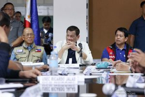 President Rodrigo Roa Duterte presides over a situation briefing on the effects of the Taal Volcano eruption at the Batangas Provincial Sports Complex on January 14, 2020. ACE MORANDANTE/PRESIDENTIAL PHOTO