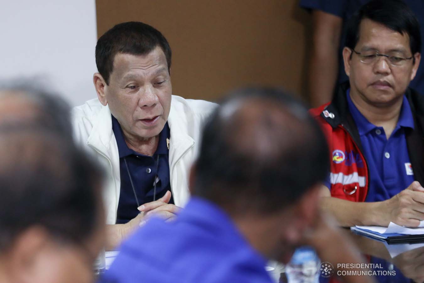President Rodrigo Roa Duterte presides over a situation briefing on the effects of the Taal Volcano eruption at the Batangas Provincial Sports Complex on January 14, 2020. ACE MORANDANTE/PRESIDENTIAL PHOTO