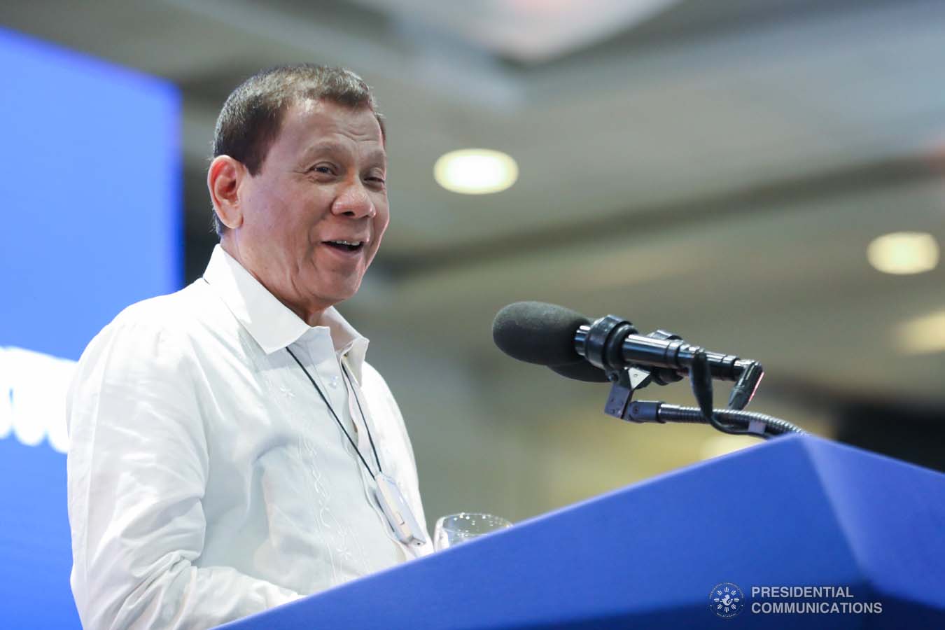 President Rodrigo Roa Duterte delivers a speech during the celebration of the 120-year presence of the Baptist Churches in the Philippines at the SMX Convention Center in Pasay City on January 16, 2020. ACE MORANDANTE/PRESIDENTIAL PHOTO