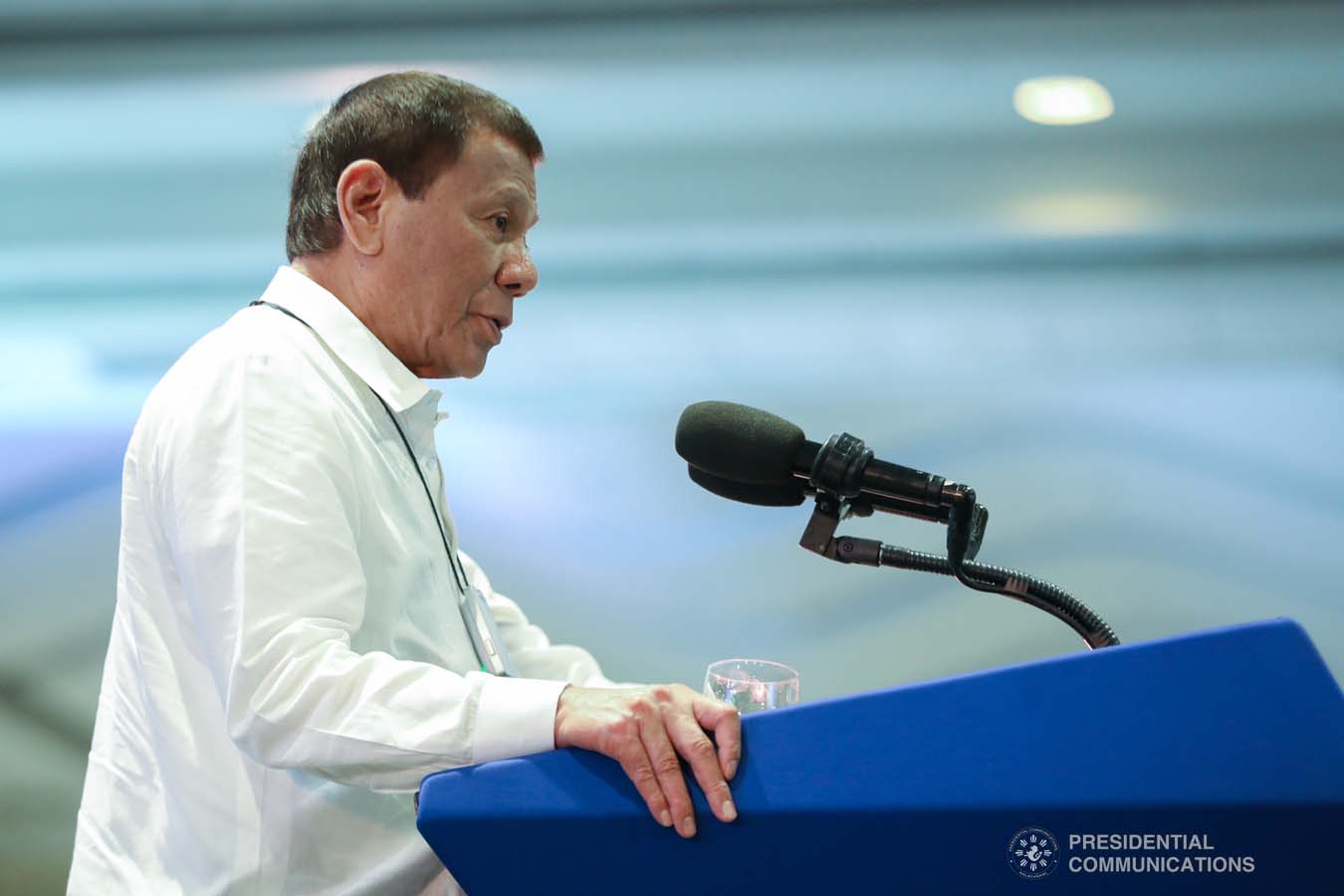 President Rodrigo Roa Duterte delivers a speech during the celebration of the 120-year presence of the Baptist Churches in the Philippines at the SMX Convention Center in Pasay City on January 16, 2020. ACE MORANDANTE/PRESIDENTIAL PHOTO