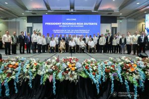 President Rodrigo Roa Duterte poses for posterity with the guests during the celebration of the 120-year presence of the Baptist Churches in the Philippines at the SMX Convention Center in Pasay City on January 16, 2020. TOTO LOZANO/PRESIDENTIAL PHOTO