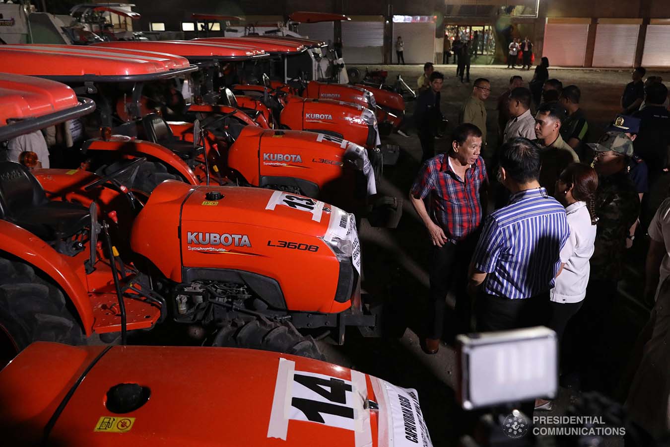President Rodrigo Roa Duterte inspects the farm machineries during the ceremonial distribution of agricultural assistance to farmers of Region 12 at the Pigcawayan Municipal Gymnasium in Cotabato on January 10, 2020. ROBINSON NIÑAL JR./PRESIDENTIAL PHOTO