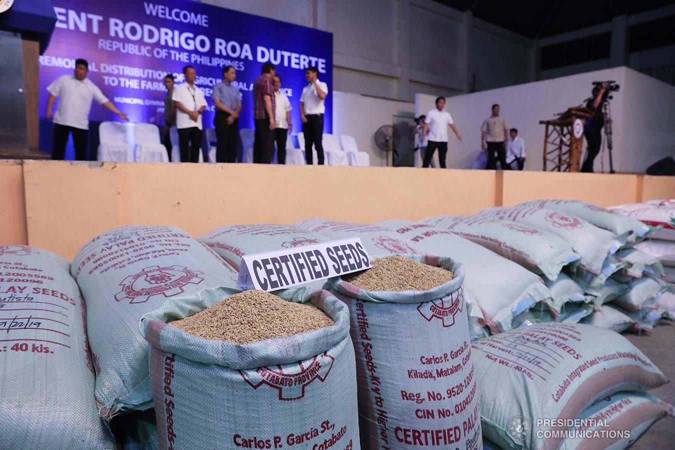 Photo shows some of the farm supplies turned over to the farmers of Region 12 during the ceremonial distribution of agricultural assistance at the Pigcawayan Municipal Gymnasium in Cotabato on January 10, 2020. President Rodrigo Roa Duterte led the ceremonial distribution of assistance. ROBINSON NIÑAL JR./PRESIDENTIAL PHOTO