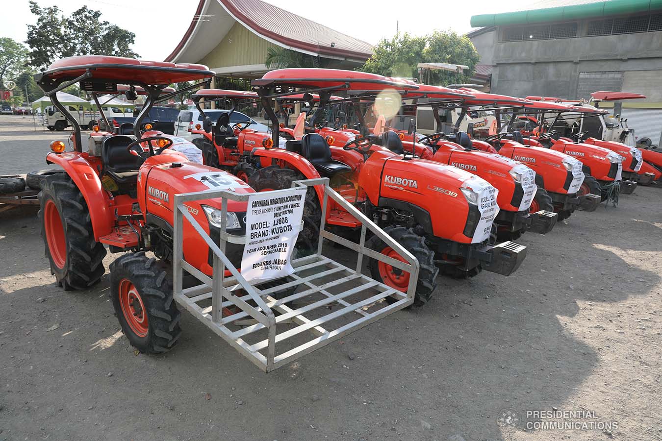 Photo shows some of the farm machineries turned over to the farmers of Region 12 during the ceremonial distribution of agricultural assistance at the Pigcawayan Municipal Gymnasium in Cotabato on January 10, 2020. President Rodrigo Roa Duterte led the ceremonial distribution of assistance. ROBINSON NIÑAL JR./PRESIDENTIAL PHOTO