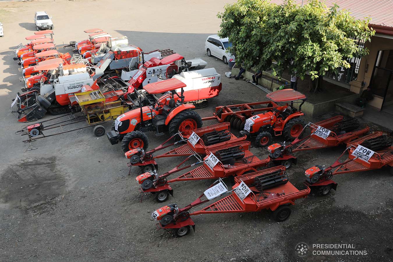 Photo shows some of the farm machineries turned over to the farmers of Region 12 during the ceremonial distribution of agricultural assistance at the Pigcawayan Municipal Gymnasium in Cotabato on January 10, 2020. President Rodrigo Roa Duterte led the ceremonial distribution of assistance. ROBINSON NIÑAL JR./PRESIDENTIAL PHOTO