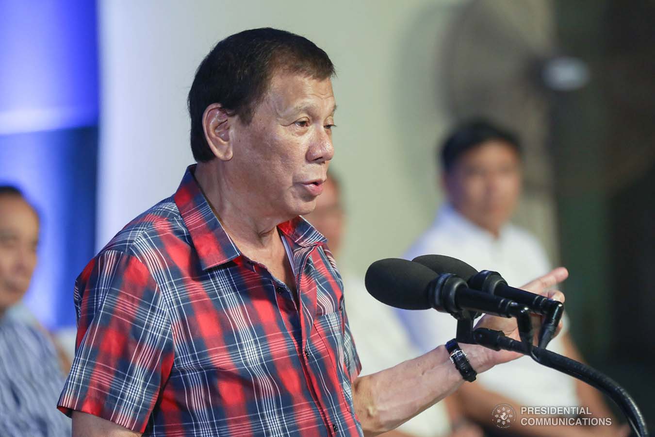President Rodrigo Roa Duterte delivers a speech during the ceremonial distribution of agricultural assistance to the farmers of Region 12 at the Pigcawayan Municipal Gymnasium in Cotabato on January 10, 2020. SIMEON CELI JR./PRESIDENTIAL PHOTO